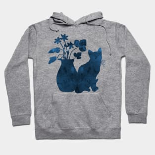A cat and flowers Hoodie